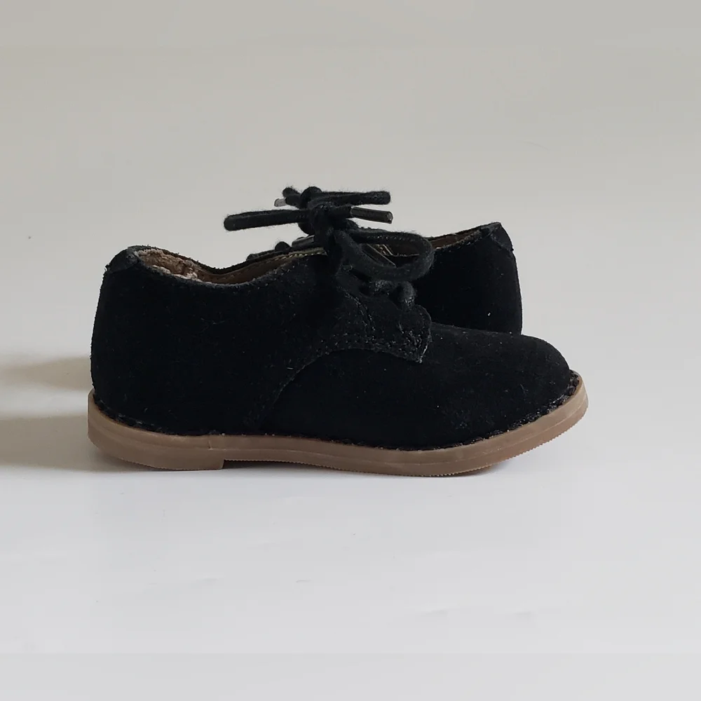 Janie and Jack Black Suede Oxford Shoe Size 4